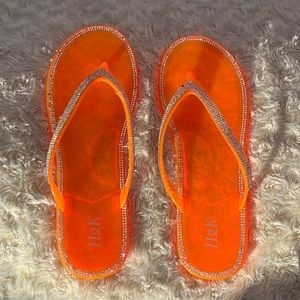 Sparkly H2K Neon Orange sandals  size 10 women’s